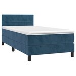 vidaXL Sommier à lattes de lit et matelas et LED Bleu foncé 90x190 cm