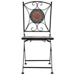 vidaXL Mobilier de bistro 3 Pièces mosaïque Carreau céramique Orange/Gris
