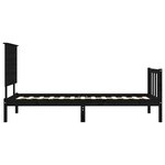 vidaXL Cadre de lit avec tête de lit noir petit simple bois massif