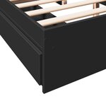 vidaXL Cadre de lit avec tiroirs noir 150x200 cm bois d'ingénierie