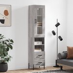 vidaXL Buffet haut Sonoma gris 34 5x34x180 cm Bois d'ingénierie