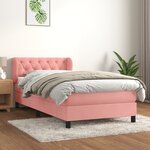vidaXL Sommier à lattes de lit et matelas Rose 80x200 cm Velours