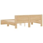 vidaXL Cadre de lit avec LED sans matelas chêne sonoma 180x200 cm
