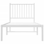 vidaXL Cadre de lit métal sans matelas avec tête de lit blanc 75x190cm