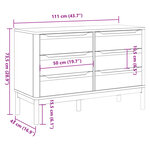 vidaXL Commode FLORO blanc bois de pin massif