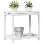 vidaXL Table de rempotage avec étagère blanc 82 5x50x75 cm massif pin