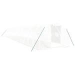 vidaXL Serre avec cadre en acier blanc 48 m² 16x3x2 m