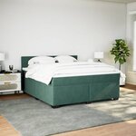 vidaXL Sommier à lattes de lit et matelas Vert foncé 180x200cm Velours