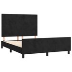 vidaXL Cadre de lit avec tête de lit Noir 140x200 cm Velours