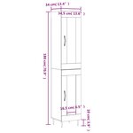 vidaXL Buffet haut Blanc 34 5x34x180 cm Bois d'ingénierie