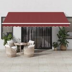 vidaXL Auvent rétractable automatique avec LED bordeaux 450x300 cm