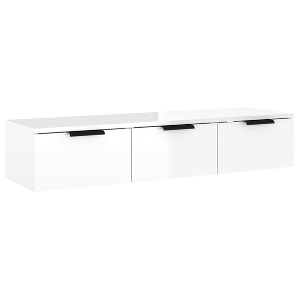 vidaXL Armoire murale Blanc brillant 102x30x20 cm Bois d'ingénierie