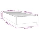 vidaXL Cadre de lit Bleu 90x190 cm Tissu