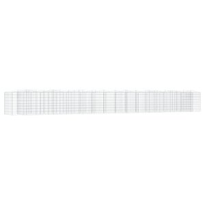 vidaXL Lit surélevé à gabions arqué 800x100x100 cm Fer galvanisé