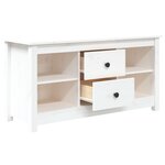 vidaXL Meuble TV Blanc 103x36 5x52 cm Bois de pin massif