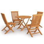 vidaXL Ensemble à manger de jardin 5 Pièces Bois de teck massif
