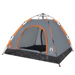 vidaXL Tente de camping 3 personnes orange libération rapide