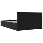 vidaXL Cadre de lit à rangement hydraulique sans matelas avec LED noir