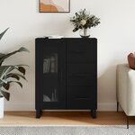 vidaXL Buffet noir 69 5x34x90 cm bois d'ingénierie