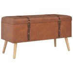 vidaXL Tabourets de rangement lot de 3 Brun roux Similicuir