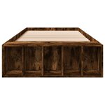vidaXL Cadre de lit chêne fumé 75x190 cm bois d'ingénierie