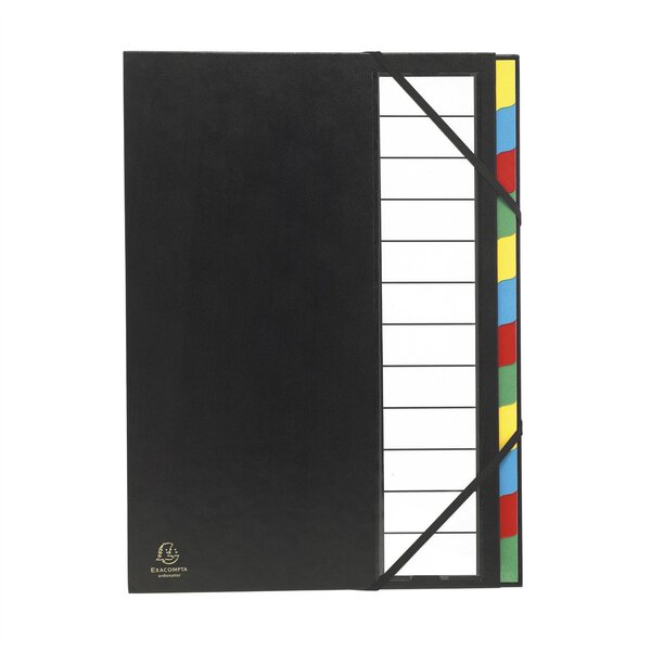 Trieur rigide Ordonator dos extensible 12 compartiments Noir EXACOMPTA