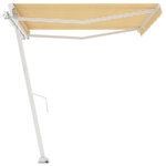 vidaXL Auvent manuel rétractable sur pied 450x300 cm Jaune et blanc