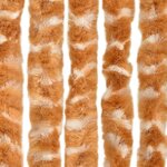 vidaXL Rideau anti-mouches ocre et blanc 56x200 cm chenille