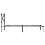 vidaXL Cadre de lit métal avec tête de lit noir 107x203 cm