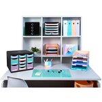 Corbeille À Courrier Combo 3 Niveaux Carton Aquarel - Vert Pastel - X 4 - Exacompta