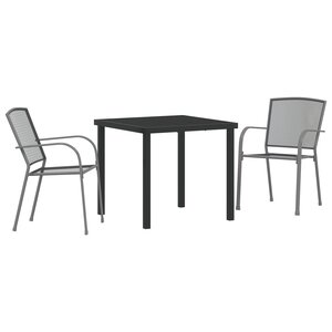 vidaXL Set de salle à manger de jardin en anthracite