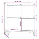 vidaXL Buffet Gris béton 60x35x70 cm Bois d'ingénierie