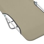vidaXL Chaises longues pliables lot de 2 Acier et tissu Taupe