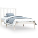 vidaXL Cadre de lit Blanc Bois de pin massif 75x190 cm Petit simple