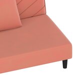 vidaXL Canapé-lit à 2 places avec deux oreillers Rose Velours