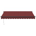 vidaXL Auvent manuel rétractable avec LED bordeaux 350x250 cm