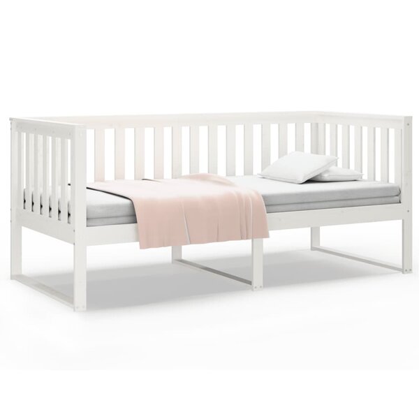 vidaXL Lit de jour Blanc 90x190 cm Bois de pin massif