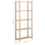 vidaXL Étagère de stockage 5 niveaux 80x28 5x170 cm Bois de pin massif
