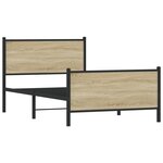 vidaXL Cadre de lit en métal sans matelas chêne sonoma 100x190 cm