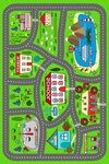 Tapis enfant Circuit de voiture 80 x 150 cm - Vert
