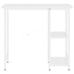 Bureau table poste de travail meuble d'ordinateur informatique étude d'ordinateur 80 x 40 x 72 cm MDF et métal blanc 02_0023716