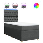 vidaXL Sommier à lattes de lit et matelas Gris foncé 90x190 cm Tissu