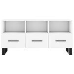 vidaXL Meuble TV blanc 102x36x50 cm bois d'ingénierie