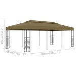 vidaXL Belvédère 6x3x2 7 m Taupe 180 g/m²