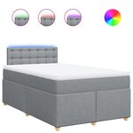 vidaXL Sommier à lattes de lit avec matelas Gris clair 120x200cm Tissu