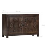 vidaXL Buffet avec dessin sculpté 110x35x70 cm Bois de manguier massif