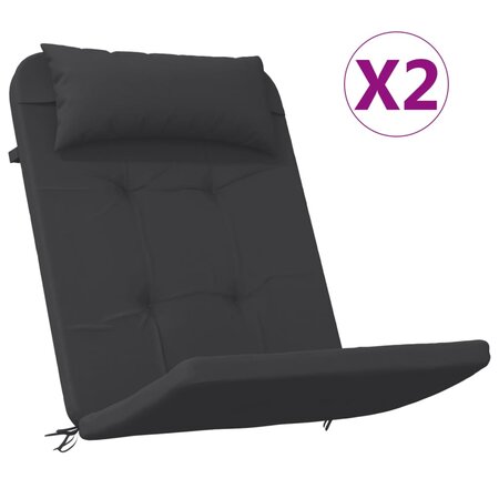 vidaXL Coussins de chaise adirondack lot de 2 noir tissu oxford