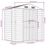 vidaXL Abri de jardin vert 191x130x198 cm acier galvanisé