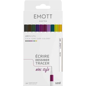 Feutre emott set de 10 'calm-tone colors' uni-ball