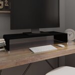 vidaXL Meuble TV/support pour moniteur 80x30x13 cm verre noir